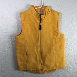 URit Yellow Plush Quilted Vest Front Pockets Kids Size Large